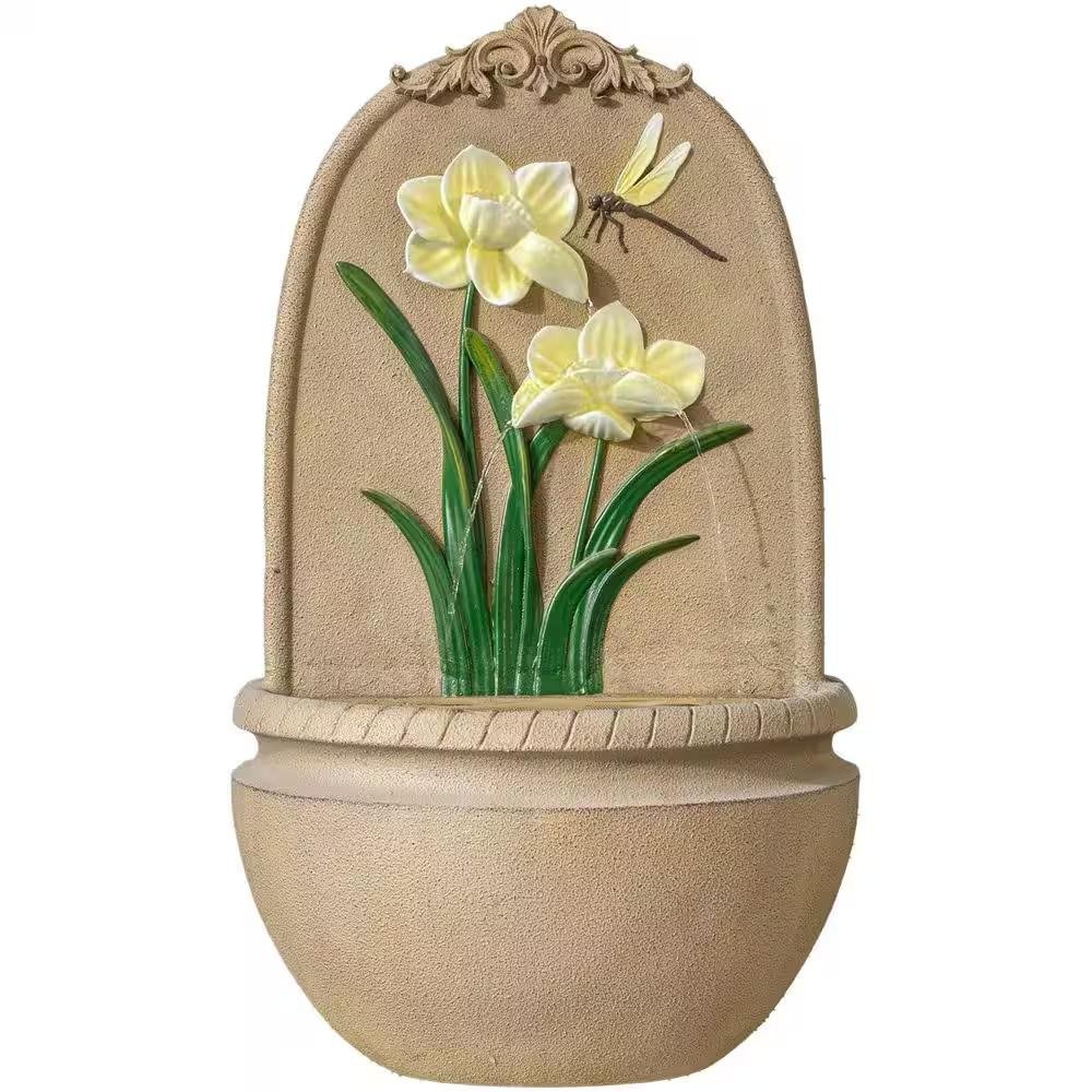 31-Inch Outdoor Wall Water Fountain with Pump