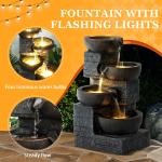 LED Lighted 4-Tier Outdoor Water Fountain