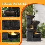 LED Lighted 4-Tier Outdoor Water Fountain