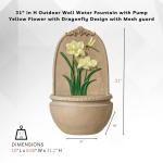 31-Inch Outdoor Wall Water Fountain with Pump