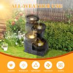LED Lighted 4-Tier Outdoor Water Fountain