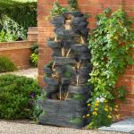 Cascading Rock Water Fountain with Lights 10-Tier