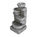 4-Tiered Bowls Outdoor Waterfall Fountain in Gray