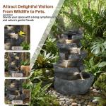 5-Tier Outdoor Waterfall Fountain with LED Lighting
