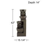 LED Cascading Bowls Outdoor Water Fountain 41.5