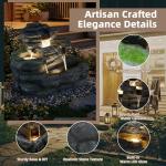 5-Tier Outdoor Water Fountain with Lights