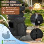 5-Tier Outdoor Waterfall Fountain with LED Lighting