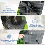 Cascading Rock Water Fountain with Lights 10-Tier