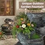 5-Tier Outdoor Water Fountain with Lights