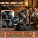 5-Tier Outdoor Waterfall Fountain with LED Lighting