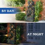 Cascading Rock Water Fountain with Lights 10-Tier