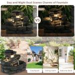 5-Tier Outdoor Water Fountain with Lights