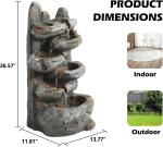 6-Tier Rock Waterfall Fountain with LED Lights