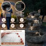 5-Tier Outdoor Waterfall Fountain with LED Lighting