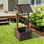Wooden Outdoor Wishing Well Water Fountain with Pump