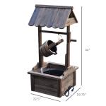 Wooden Outdoor Wishing Well Water Fountain with Pump