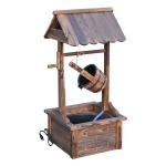 Wooden Outdoor Wishing Well Water Fountain with Pump