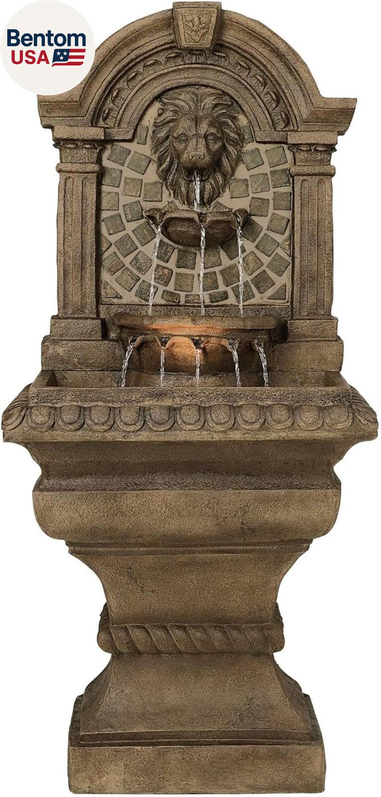 Lions Head 51" Italian Outdoor Stone Fountain