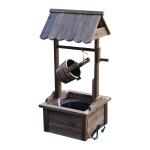 Wooden Outdoor Wishing Well Water Fountain with Pump