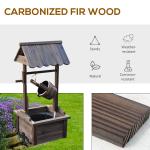 Wooden Outdoor Wishing Well Water Fountain with Pump
