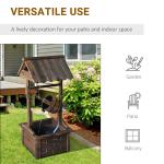 Wooden Outdoor Wishing Well Water Fountain with Pump