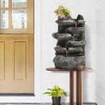 6-Tier Rock Waterfall Fountain with LED Lights