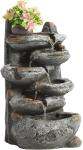 6-Tier Rock Waterfall Fountain with LED Lights