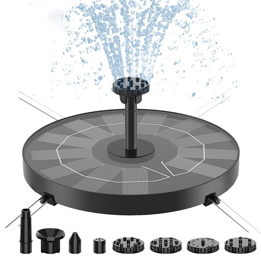 Solar Bird Bath Fountain with 6 Nozzles