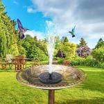 Solar Bird Bath Fountain with 6 Nozzles