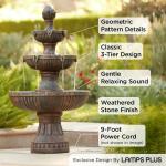 Rustic 3-Tier Outdoor Floor Water Fountain