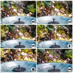 Solar Bird Bath Fountain with 6 Nozzles