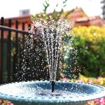 Solar Bird Bath Fountain with 6 Nozzles