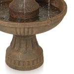 Rustic 3-Tier Outdoor Floor Water Fountain