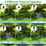 Solar Bird Bath Fountain with 6 Nozzles