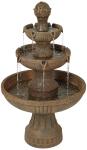 Rustic 3-Tier Outdoor Floor Water Fountain