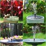 Solar Bird Bath Fountain with 6 Nozzles