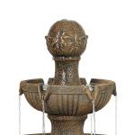 Rustic 3-Tier Outdoor Floor Water Fountain