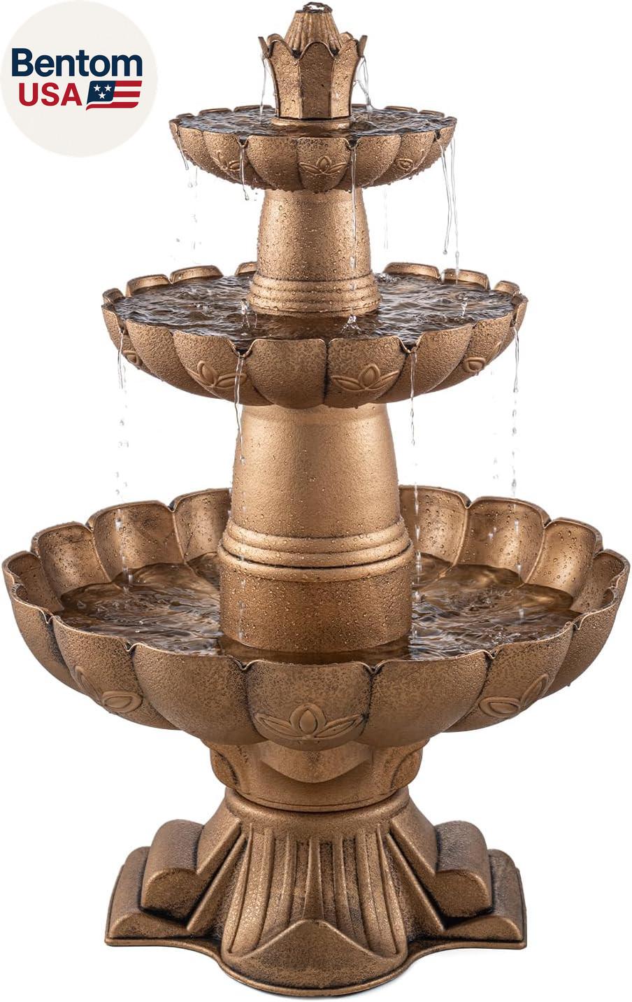 48.8" 3-Tier Outdoor Garden Water Fountain