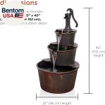 40" Rustic Tiered Pump and Barrel Water Fountain