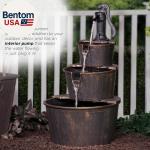 40" Rustic Tiered Pump and Barrel Water Fountain