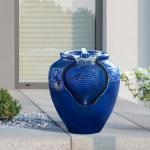Blue Glazed Pot Outdoor Floor Fountain with LED