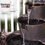 40" Rustic Tiered Pump and Barrel Water Fountain