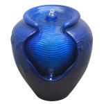 Blue Glazed Pot Outdoor Floor Fountain with LED