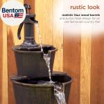 40" Rustic Tiered Pump and Barrel Water Fountain
