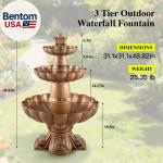 48.8" 3-Tier Outdoor Garden Water Fountain