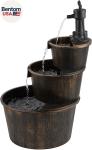40" Rustic Tiered Pump and Barrel Water Fountain