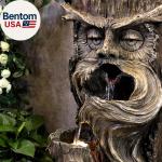 Cascading Tree Trunk Water Fountain for Outdoors