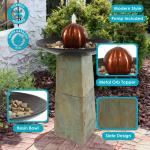 38" Slate Decorative Orb Outdoor Water Fountain