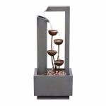 Modern Black and Gray Tiered Metal Fountain