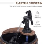 2-Tier Wooden Outdoor Water Pump Fountain
